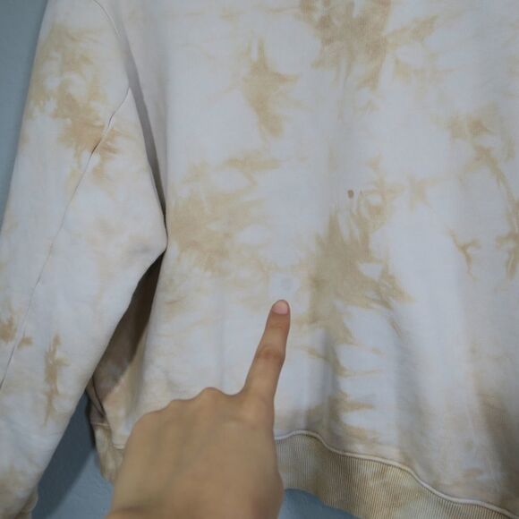 I.AM.GIA‎ Beige Tie Dye Sweater Crewneck Pullover Long Sleeve Lounge Comfy - Picture 7 of 9